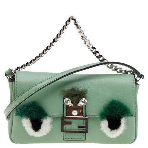 fendi mini baguette nera|fendi micro monster baguette.